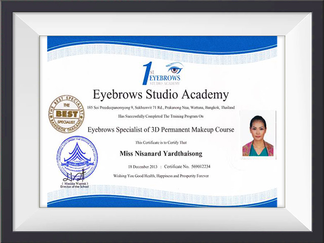 คลาสสักคิ้วพื้นฐาน Eyebrows Specialist of 3D permanent Makeup Course,🇹🇭 Eyebrows Studio Academy,