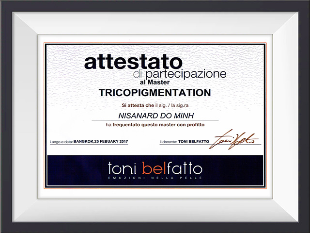 มาสเตอร์คลาส สักไรผมเทคนิค Tricopigmentation แบบชั่วคราว,🇮🇹 Toni Belfatto,