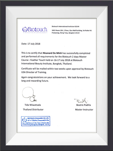 คลาสมาสเตอร์ “Master Feather Touch Microblading” Course,🇺🇸 🇹🇭 Biotouch International Beauty Institute,