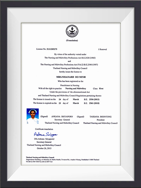 ใบประกอบวิชาชีพพยาบาลชั้นหนึ่ง,🏥 Thailand Nursing and Midwifery Council,