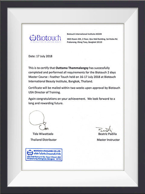 สักคิ้วลายเส้นขั้นสูง มาสเตอร์คลาส “Master Feather Touch Microblading” Course,🇺🇸 🇹🇭 Biotouch International Beauty Institute,