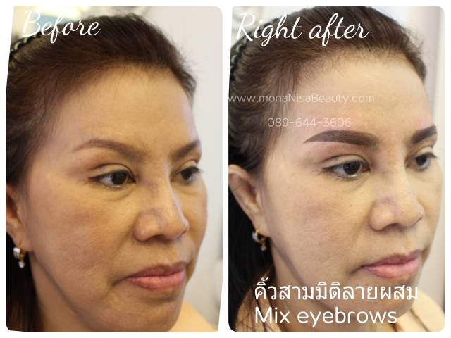 คิ้วสามมิติแบบผสม