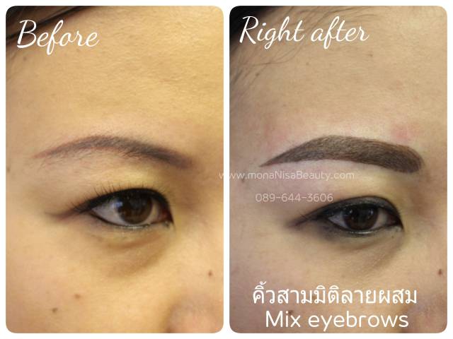 คิ้วสามมิติแบบผสม