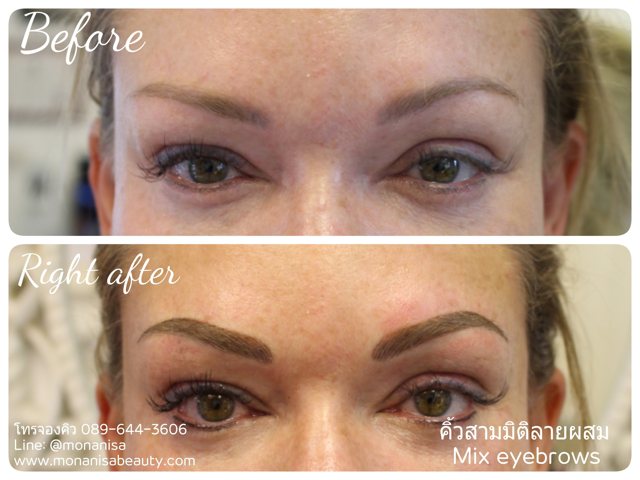 คิ้วสามมิติแบบผสม