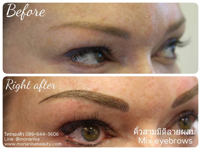 คิ้วสามมิติแบบผสม