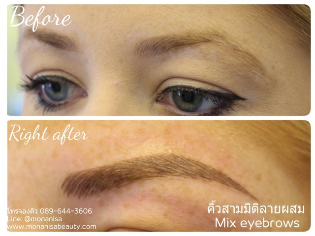 คิ้วสามมิติแบบผสม