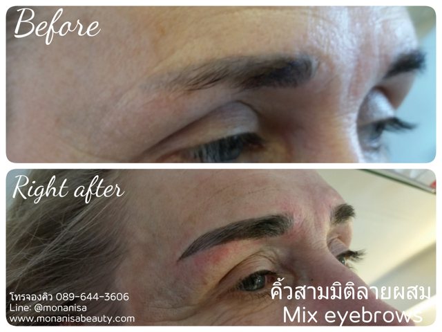 คิ้วสามมิติแบบผสม