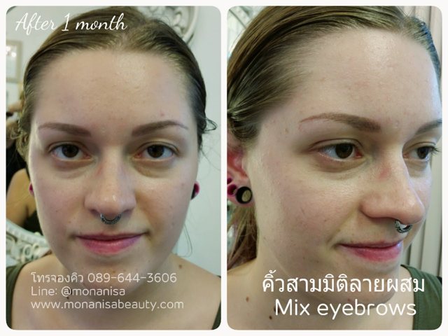 คิ้วสามมิติแบบผสม