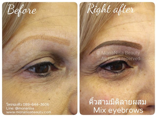 คิ้วสามมิติแบบผสม