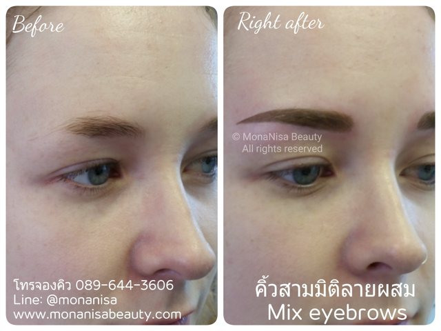 คิ้วสามมิติแบบผสม