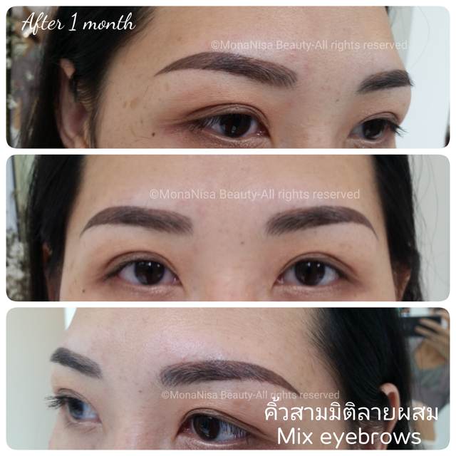 คิ้วสามมิติแบบผสม