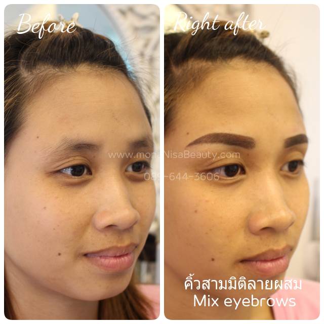 คิ้วสามมิติแบบผสม