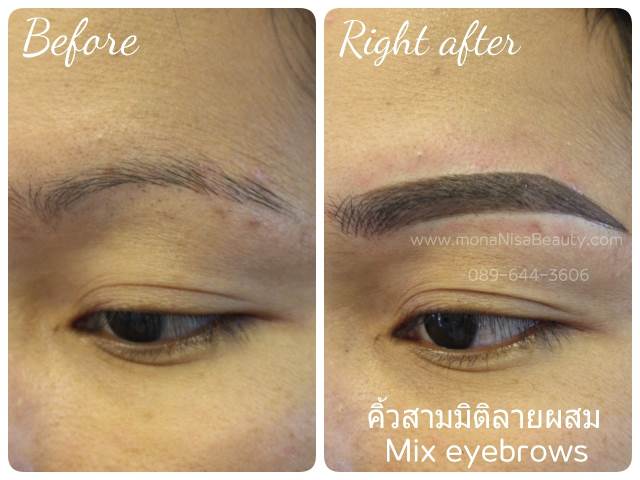 คิ้วสามมิติแบบผสม