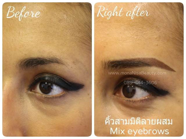 คิ้วสามมิติแบบผสม