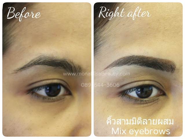 คิ้วสามมิติแบบผสม