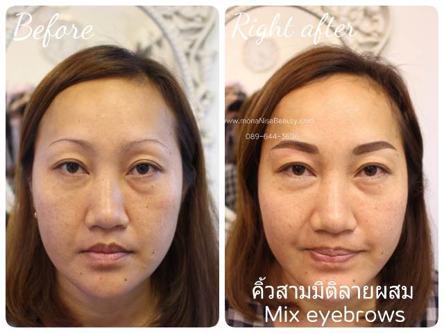 คิ้วสามมิติแบบผสม