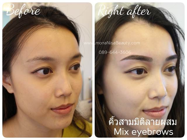 คิ้วสามมิติแบบผสม