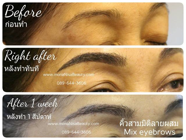 คิ้วสามมิติแบบผสม