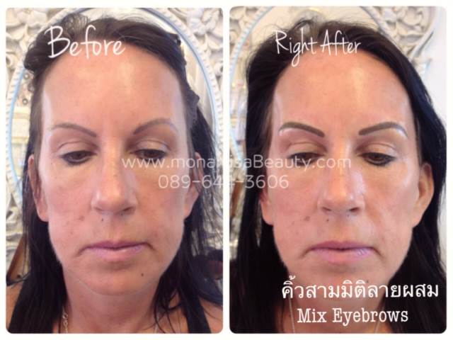 คิ้วสามมิติแบบผสม