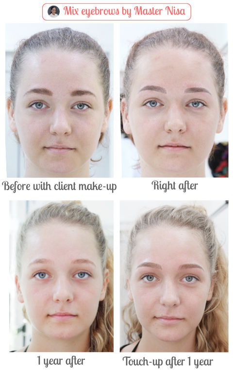 คิ้วสามมิติแบบผสม