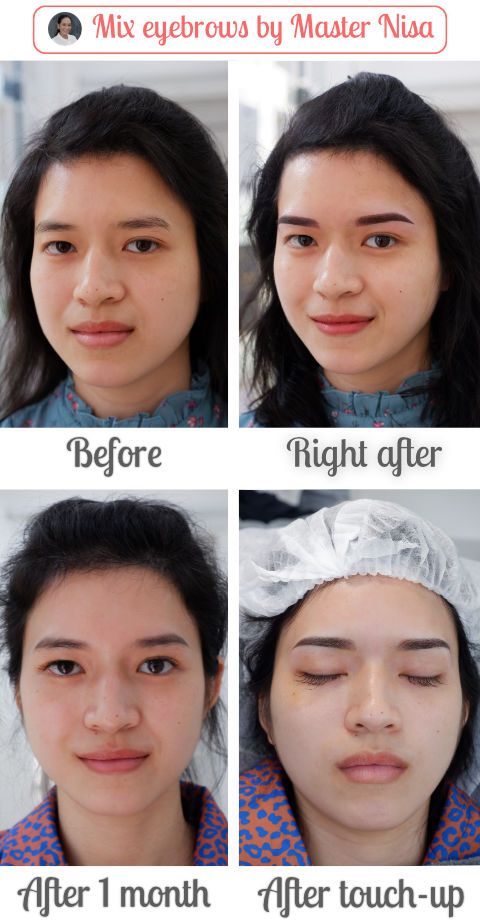 คิ้วสามมิติแบบผสม