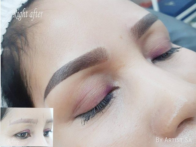 เพ้นท์คิ้วธรรมชาติหรือสไลด์