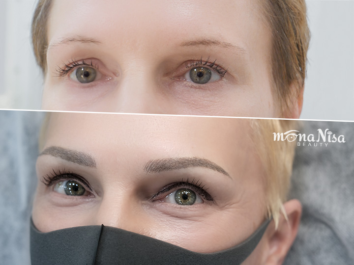 คิ้วลายผสม ด้วยเครื่องมือ Premium หลังลอก 1 ปีโดยอาจารย์นิซ่า