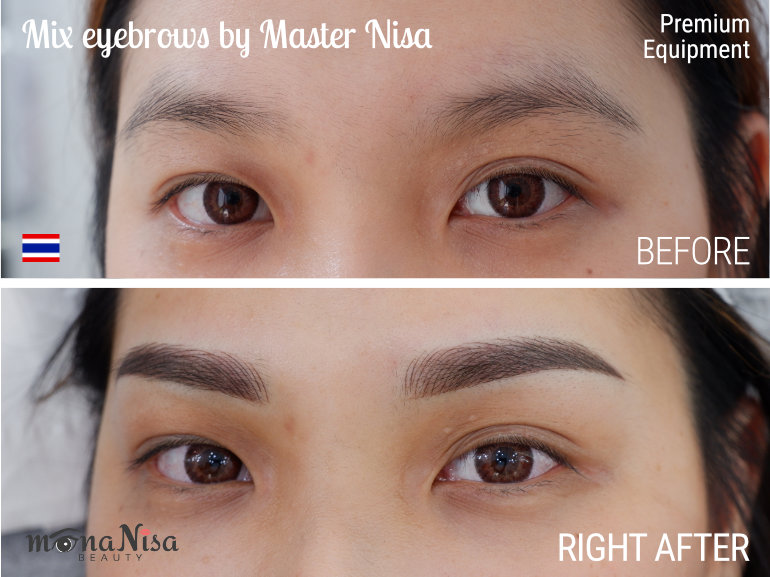 คิ้วสามมิติแบบผสมกับเครื่องมือพรีเมี่ยม​โดยอาจารย์ฝน